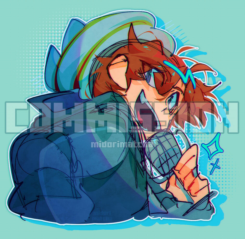 cell shaded flat color sketch
